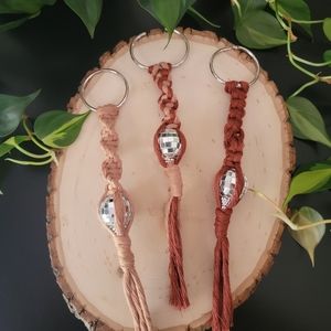 Handmade Macrame Mini Disco Car Charms